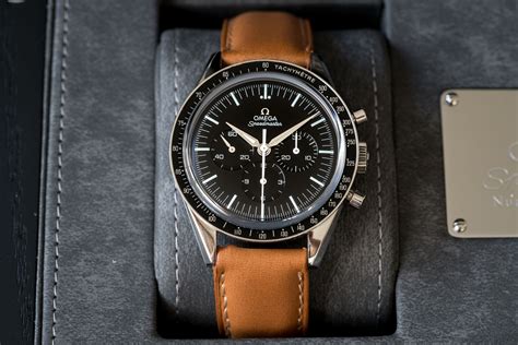 omega speedmaster on leather|Omega Speedmaster leather strap price.